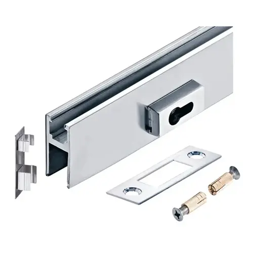 Bottom Door Rail,   For tempered glass doors, Matt