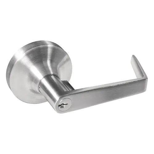 Lever with Round Rose, Key Retracts Latch Bolt For 5500 Series Satin Stainless Steel