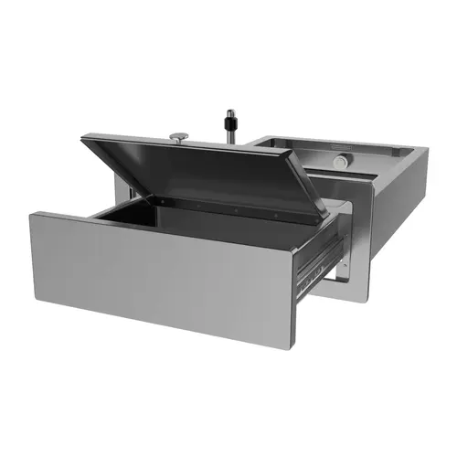 Thru Wall Transaction Drawer With Double Hinged Type 18" Width x 24-15/16" Depth x 5" Height Steel