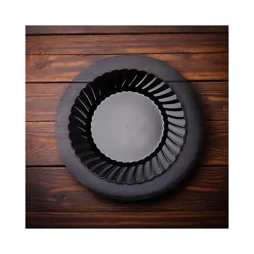 WNA Plate 6 IN Plastic Black Round - pack of 180 WNA Plate 6 IN Plastic Black Round - pack of 180