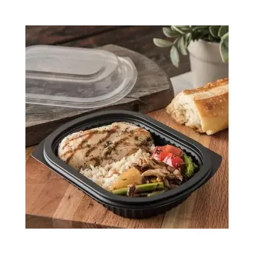 Carlisle Foodservice Products ProEx Take-Out Container Base 7.8X6X1.5 IN PP Black Oval - pack of 250
