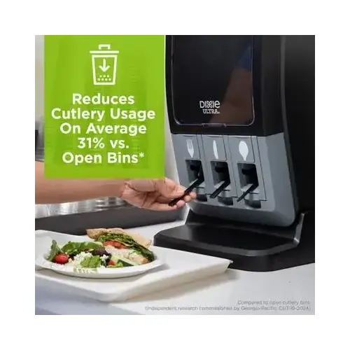 Dixie Ultra SmartStock Tri-Tower Series-T Cutlery Dispenser Black