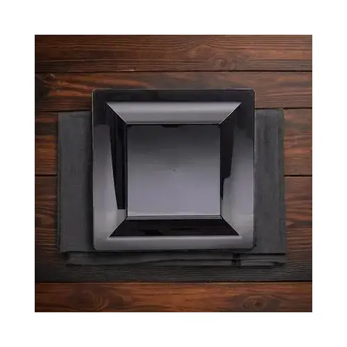 WNA Plate 8 IN PS Black Square - pack of 168 WNA Plate 8 IN PS Black Square - pack of 168