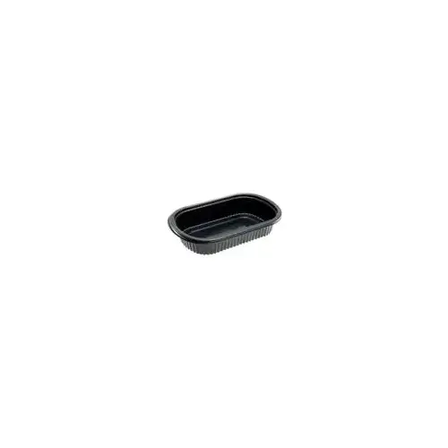 Carlisle Foodservice Products ProEx Take-Out Container Base 9.5X6X1.88 IN PP Black Oval Microwave Safe - pack of 250