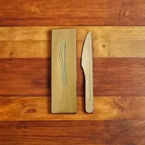 ROFSON WKPW Knife Wood Brown Individually Wrapped - pack of 1000