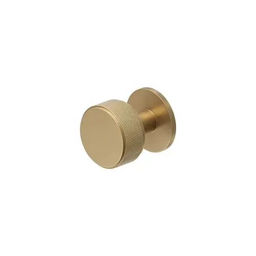 1-3/8" Diameter Knurled Cabinet Knob Satin Brass Finish 1-3/8" Diameter Knurled Cabinet Knob Satin Brass Finish