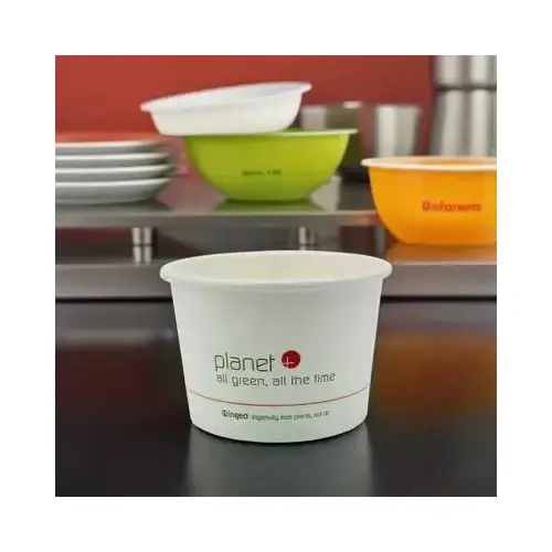 Planet+ Food Container Base 16 OZ Paper PLA Multicolor Round - pack of 500 Planet+ Food Container Base 16 OZ Paper PLA Multicolor Round - pack of 500
