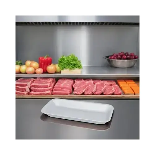 10P Meat Tray 5.5X10.75X1.18 IN Polystyrene Foam White Rectangle - pack of 500 10P Meat Tray 5.5X10.75X1.18 IN Polystyrene Foam White Rectangle - pack of 500