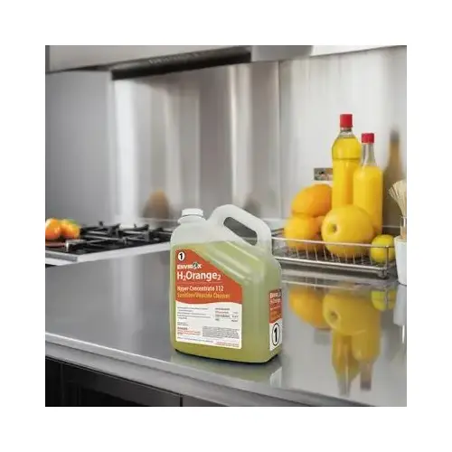 H2Orange2 Hyper-Concentrate Fresh Orange Cleaner & Sanitizer 5 GAL Degreaser Liquid Concentrate Peroxide