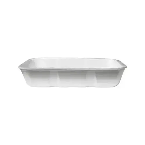 20K Meat Tray 8.75X12X2.4 IN Polystyrene Foam White Rectangle Family Pack - pack of 100