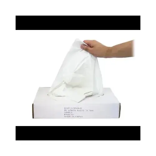 Apron 28X46 IN White 2MIL PE Disposable - pack of 500