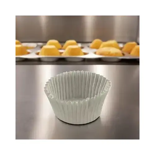 Baking Cup 4.5X1.25X2 IN White Fluted - pack of 10000