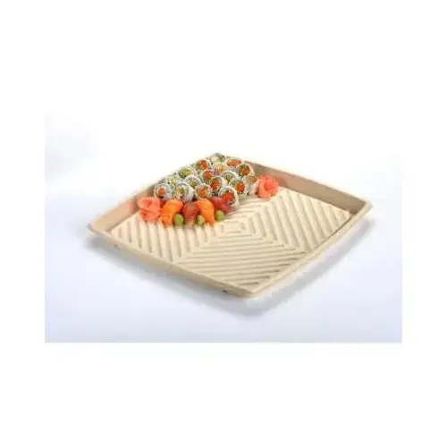 Serving Tray Base 16X16X1.13 IN Pulp Fiber Kraft Square - pack of 25