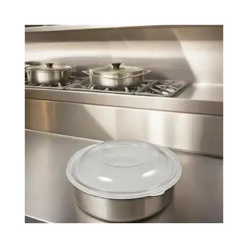 Lid Dome Large (LG) 9.25X1.25 IN 1 Compartment PET Clear Round Shallow For 24-32-48 OZ Bowl Unhinged - pack of 100 Lid Dome Large (LG) 9.25X1.25 IN 1 Compartment PET Clear Round Shallow For 24-32-48 OZ Bowl Unhinged - pack of 100