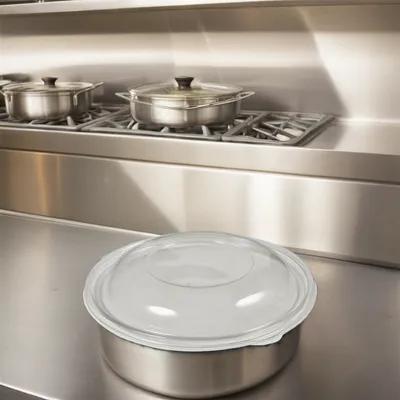 Sabert 52048A100 Lid Dome Large (LG) 9.25X1.25 IN 1 Compartment PET Clear Round Shallow For 24-32-48 OZ Bowl Unhinged - pack of 100