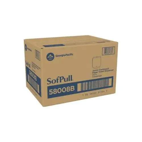 Sofpull Paper Towel Dispenser 10.938X8.188X7.625 IN Plastic Wall Mount Black Centerpull