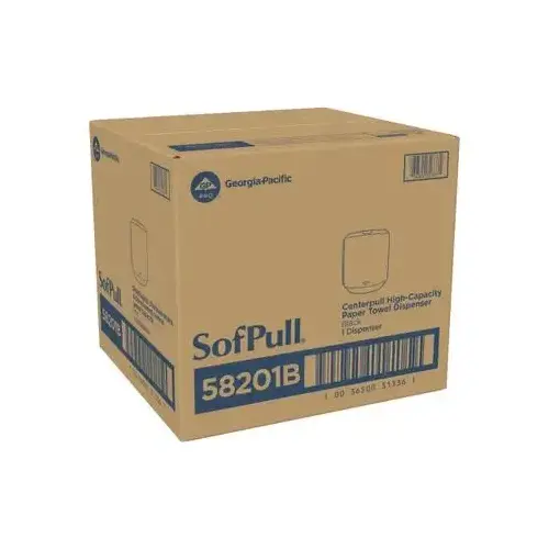 Sofpull Paper Towel Dispenser Plastic Wall Mount, Locking Black Centerpull High Capacity Viewing Window