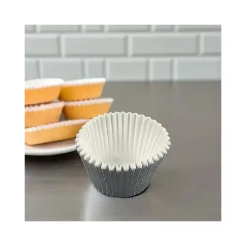 Baking Cup 6X2X2.25 IN White Fluted - pack of 10000