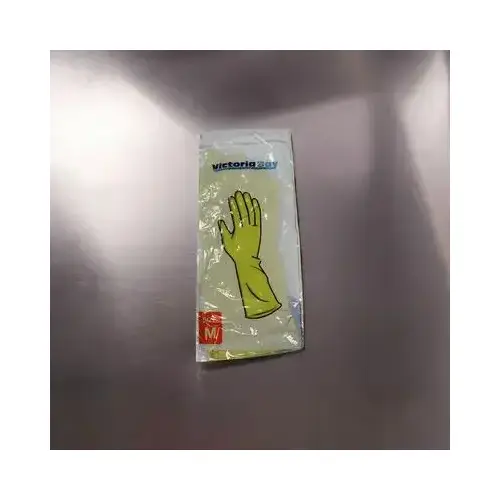 General Purpose Gloves Medium (MED) Yellow 1.38MIL Rubber Latex Flock Lined - pack of 144