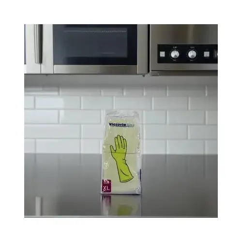 General Purpose Gloves XL Yellow 1.38MIL Rubber Latex Flock Lined - pack of 144