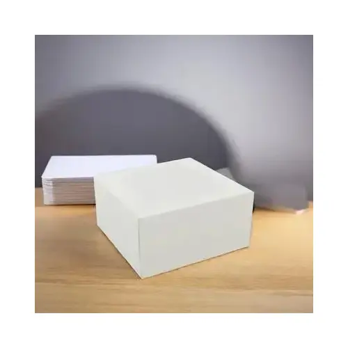 Easy Lock Cake Box 8X8X5 IN SUS Paperboard CRB White Square Lock Corner 1-Piece - pack of 100