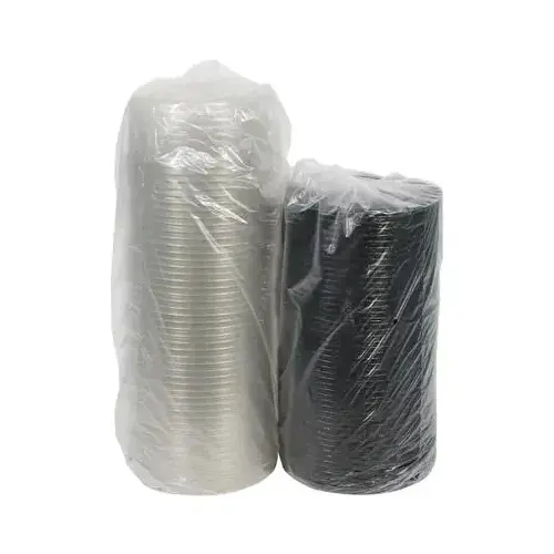 Cake Container & Lid Combo With High Dome Lid 7.75X3 IN PET Clear Black Round Smooth - pack of 100 Cake Container & Lid Combo With High Dome Lid 7.75X3 IN PET Clear Black Round Smooth - pack of 100