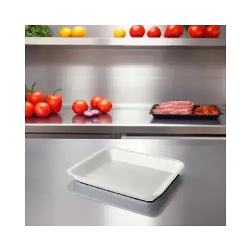 #2 Meat Tray Foam White Rectangle - pack of 500