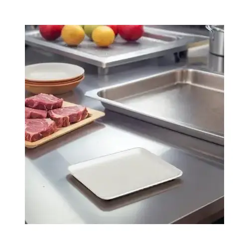 1.5 Meat Tray 1 Compartment Polystyrene Foam White - pack of 1000