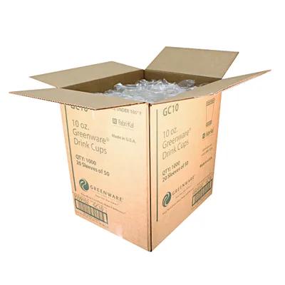 Greenware 9509102 Greenware Cold Cup 10 OZ PLA Clear - pack of 1000