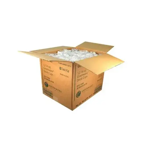Greenware Cold Cup Squat 12-14 OZ PLA Clear - pack of 1000