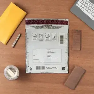 NELMAR Security Packaging Systems STK-1216-CL-F-TRI Cash & Deposit Bag 12X16 IN Clear 2.5MIL 3-Colors - pack of 50