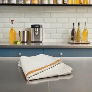 TROY BARMOP Bar Towel 15X18 IN Cotton White Orange - pack of 60