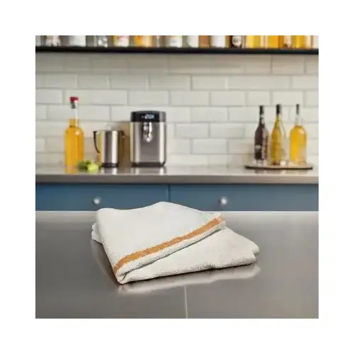 Bar Towel 15X18 IN Cotton White Orange - pack of 60