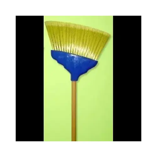 General Purpose Broom Medium (MED) 48IN Yellow Blue Wood PET Angled Flagged Bristles General Purpose Broom Medium (MED) 48IN Yellow Blue Wood PET Angled Flagged Bristles