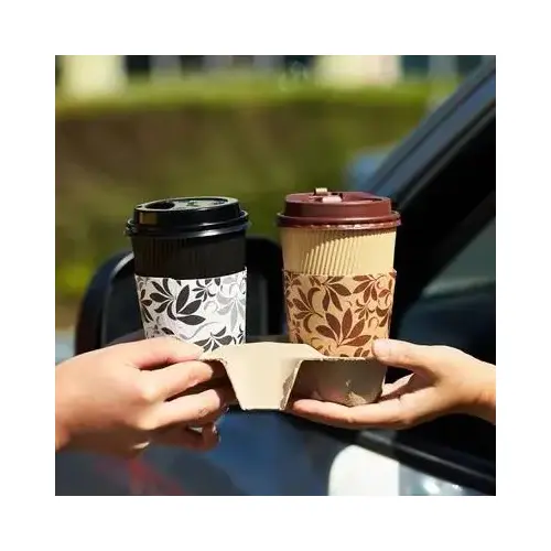 Karat Cup Carrier 2 Compartment Molded Fiber For 8-24 OZ - pack of 600