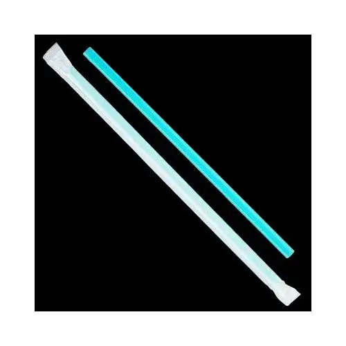 Giant Straw 0.314X9 IN Plastic Teal Paper Wrapped - pack of 2500