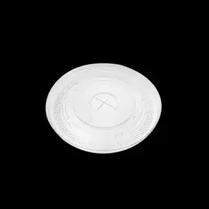 Karat C-KCL90 Karat Lid Flat 3.54 IN PET Clear For 12-22 OZ Cup Identification With Hole - pack of 1000
