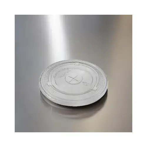 Karat Lid Flat 4.11 IN PET Translucent For 32 OZ Cold Cup With Hole Identification - pack of 600 Karat Lid Flat 4.11 IN PET Translucent For 32 OZ Cold Cup With Hole Identification - pack of 600