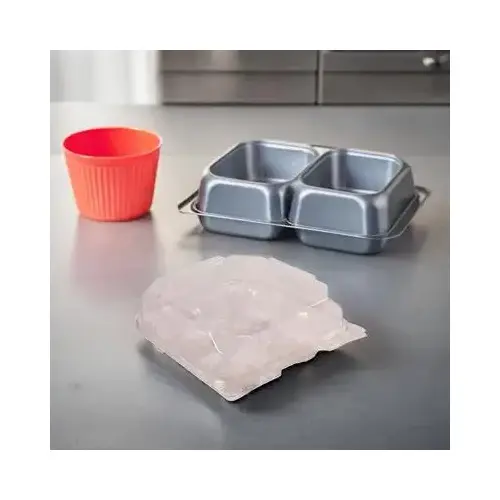 Muffin Hinged Container 4 Compartment PET Clear - pack of 150