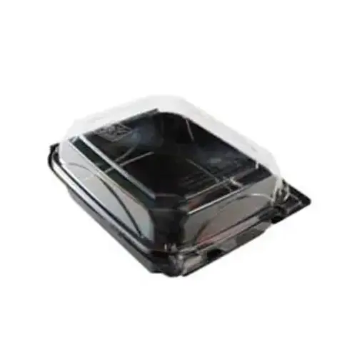 The BOTTLEBOX Bakery Hinged Container 37 OZ 6.6X8.6X2.88 IN RPET Black Clear - pack of 250
