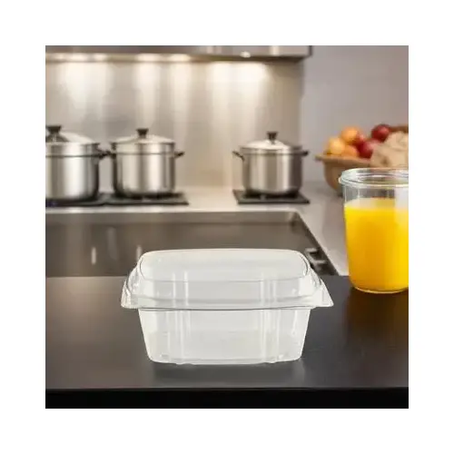 resq SelloPlus Deli Container Base & Lid Combo 12 OZ Clear Square Medium - pack of 200