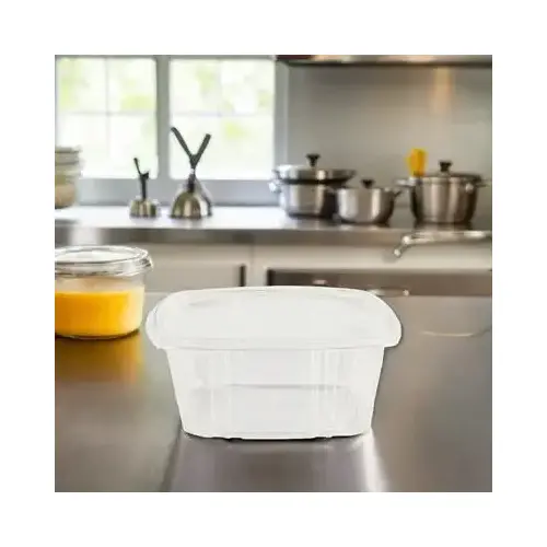 Deli Container Hinged 64 OZ PET Clear - pack of 200