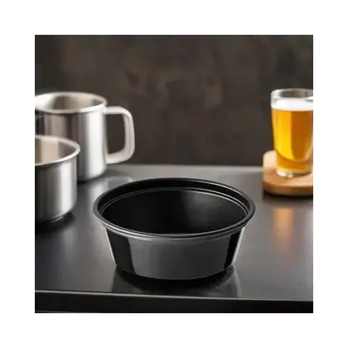 Souffle & Portion Cup 3 OZ Plastic Black Round - pack of 2500