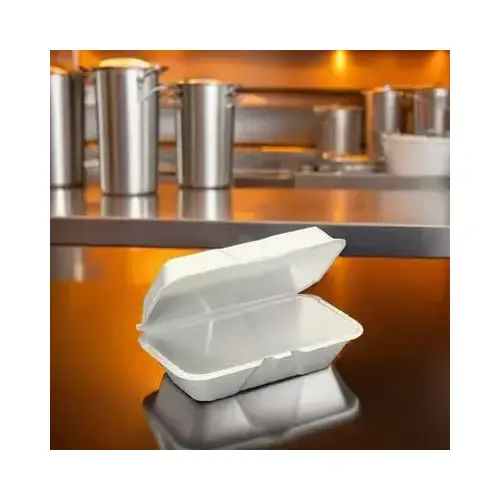 Take-Out Container Hinged 9.25X6.5X3 IN Polystyrene Foam - pack of 200