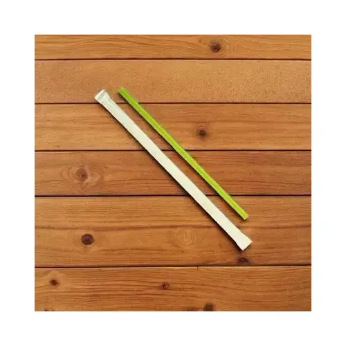 Karat Giant Straw 0.275X9 IN PLA Green Paper Wrapped - pack of 2500