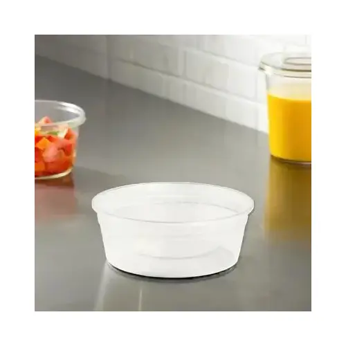 Classic Line Deli Container Base 8 OZ PP Clear Round Heavy Duty Microwave Safe Stackable Leak Resistant - pack of 1000