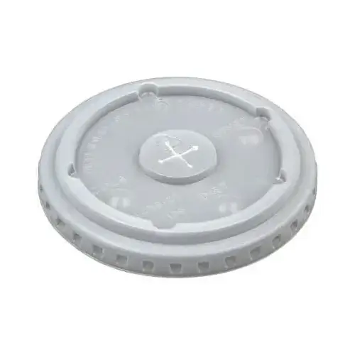 Lid Flat PS Translucent For 12-24 OZ Cold Cup With Hole Identification - pack of 1000