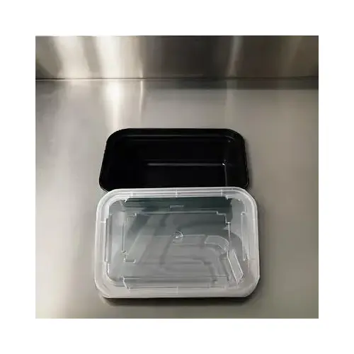 Tripak Take-Out Container Base & Lid Combo With Dome Lid 12 OZ Plastic Black Clear Rectangle Microwave Safe - pack of 150 Tripak Take-Out Container Base & Lid Combo With Dome Lid 12 OZ Plastic Black Clear Rectangle Microwave Safe - pack of 150
