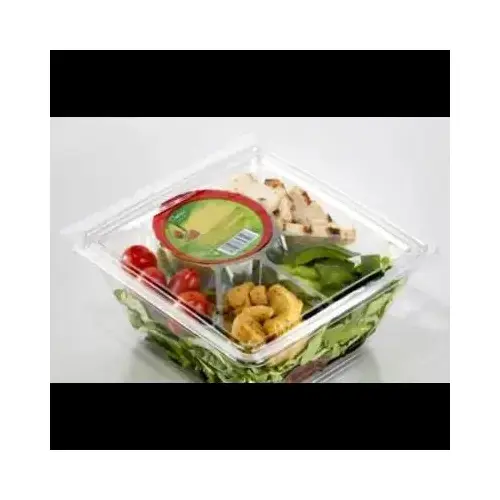 Fresh N' Sealed Bowl Insert 6.63X6.63X1.25 IN 5 Compartment PET Clear Square - pack of 675 Fresh N' Sealed Bowl Insert 6.63X6.63X1.25 IN 5 Compartment PET Clear Square - pack of 675
