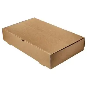 The Catering Box TCCBJ The Catering Box JUMBO 21X13.25X4 IN Corrugated Cardboard Kraft Rectangle Folding Display Lid Option Full Attached Top - pack of 25